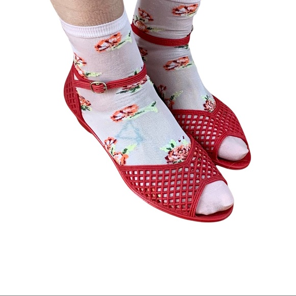 Sandak Sandals Size 10.5 Red Jelly Vintage 1970’s California Deadstock New W Box - Picture 3 of 11